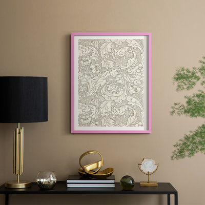 Vintage Abstract Print L Framed Print - Solid Wood