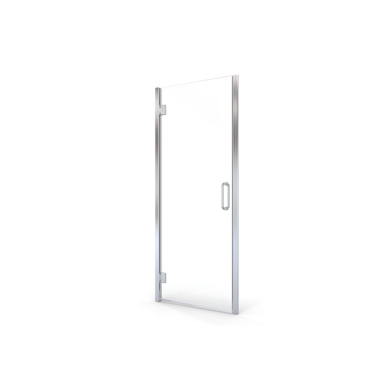Coppia - W x 72'' H Hinged Door Framed Shower Door with, Clear, Chrome