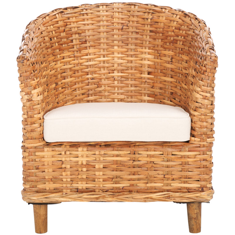 Iraan Rattan Barrel Chair, Honey