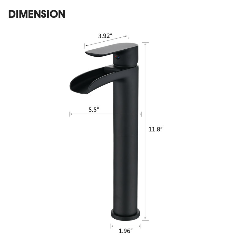 Robinet de salle de bain à un trou, Noir