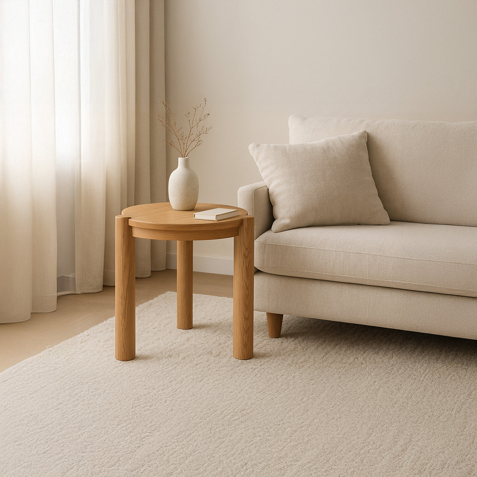 Ladonna 22" Oak End Table, Tan
