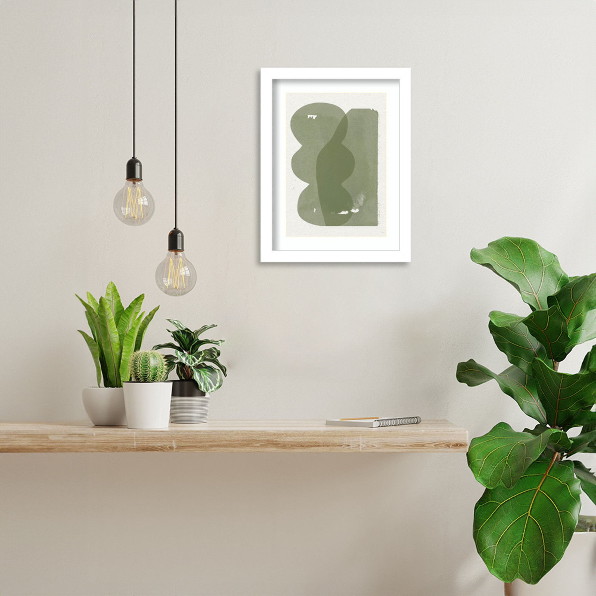 Figurative Composition by The MIUUS STUDIO Wood Framed Wall Art Print, White, 13" H x 10" W