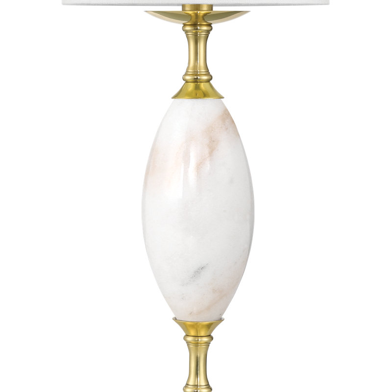 Marche Table Lamp, Brass/White