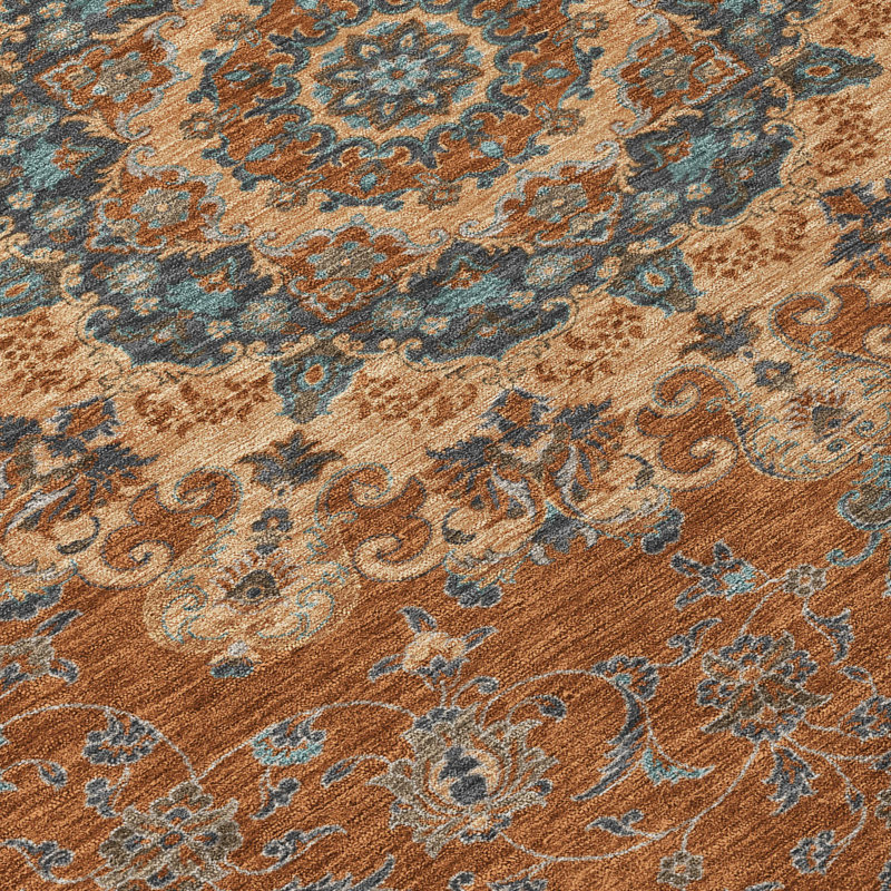 Tapis lavable à la machine intérieur / extérieur ACN2489, Paprika, 9 pi x 12 pi