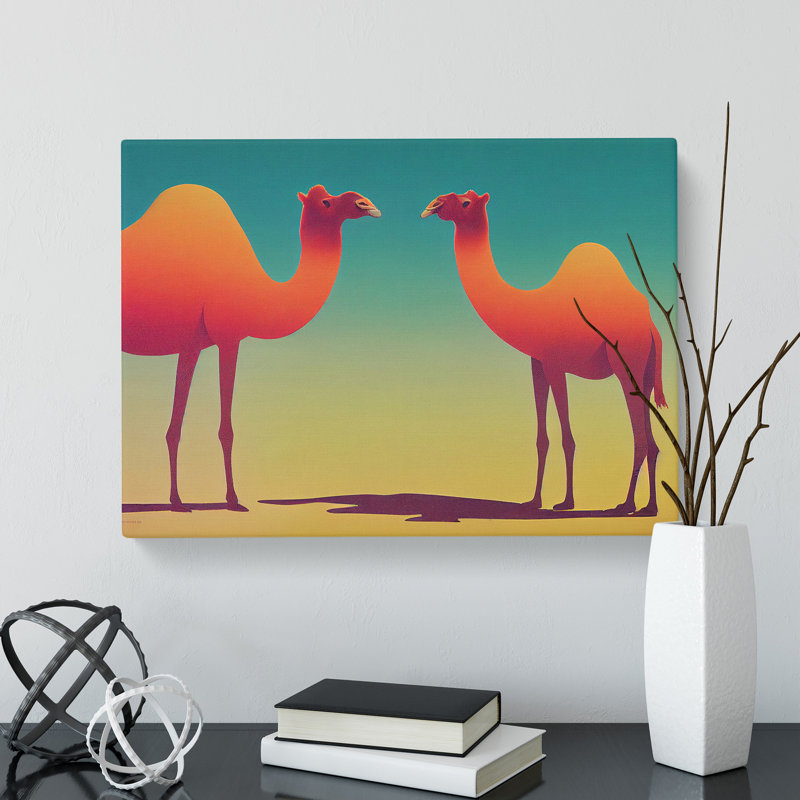 Two Camels - Wrapped Canvas, 35cm H x 50cm W x 3cm D
