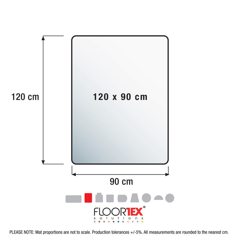 Cleartex Evolutionmat Anti-Slip Chair Mat for Hard Floors, 90 x 120cm
