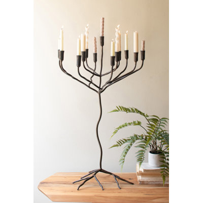 Kalalou Large Forged-iron Taper Candelabra