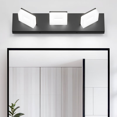 Luminaire de salle de bain, miroir de salle de bain moderne à DEL à 3 lumières à intensité variable pour miroir de salon de chambre à coucher