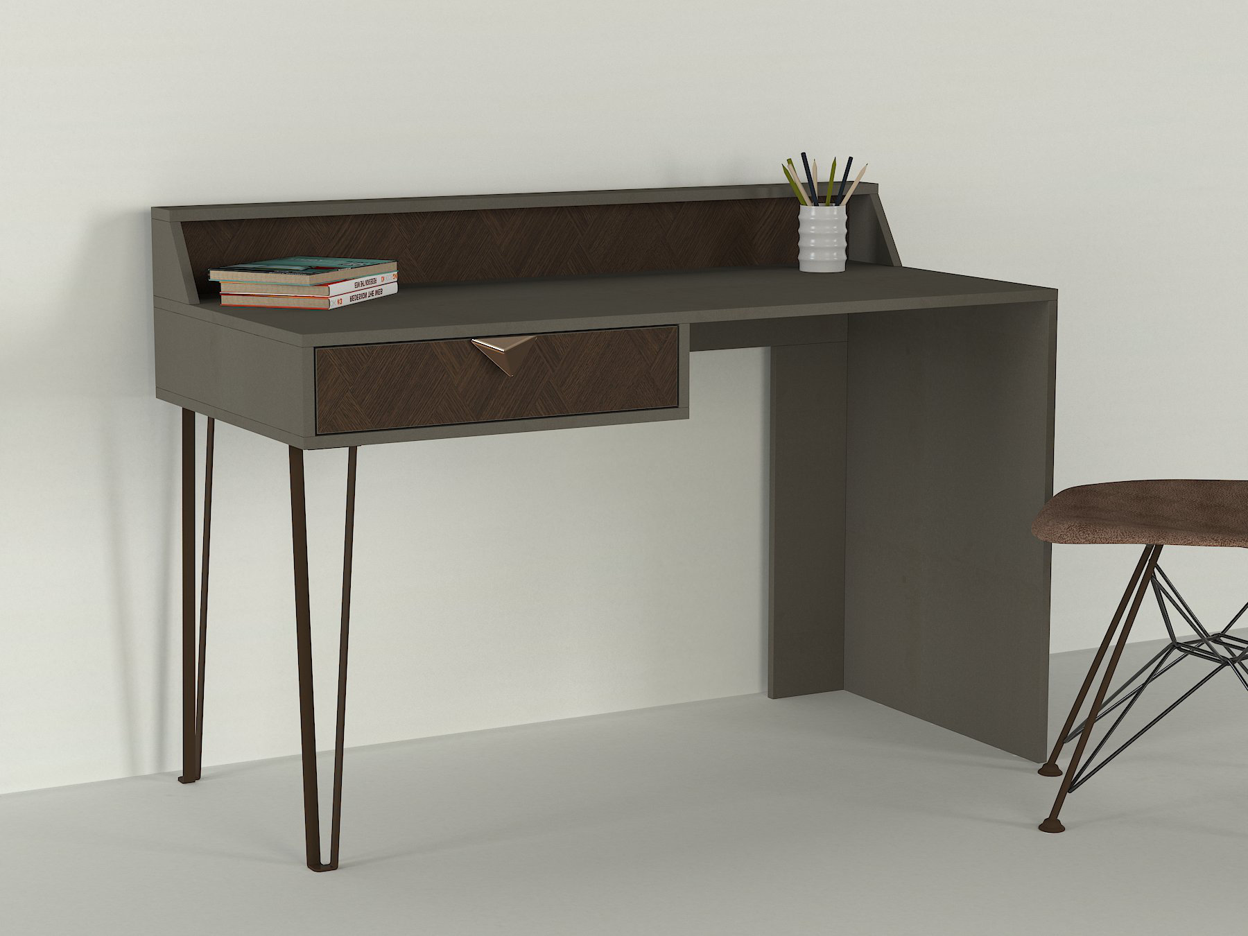 Borough Wharf Addiline 120cm Computer Desk, Office Work Desk with ...