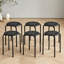 Ensemble de 6 tabourets d'appoint empilables en métal noir - Robustes tabourets ronds en acier pour la cuisine, le dortoir, la salle de classe, les réceptions et les événements-1396414986