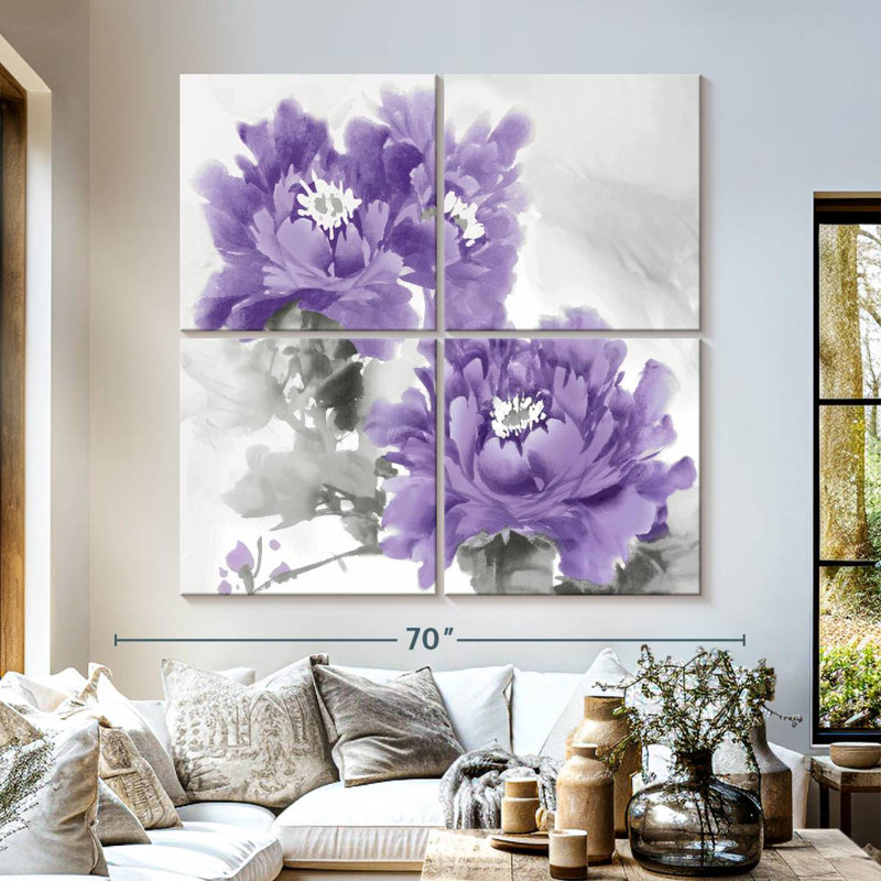 Fleur Harnek en améthyste I, H 57 po x l 57 po