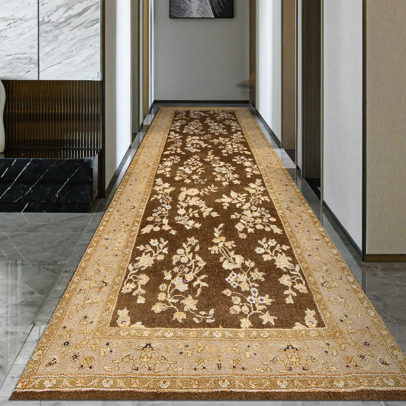 Hand Knotted Oriental Area Rug in Brown/Beige, Runner 3' x 22'