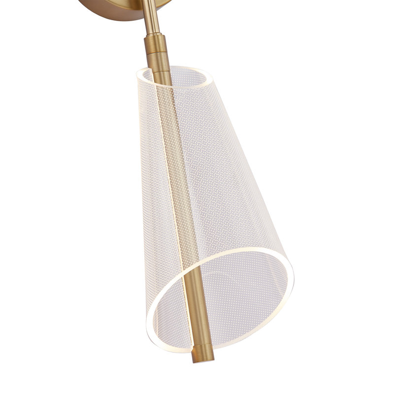 Mulberry Aluminum LED Wallchiere, Brushed Gold/Light Guide