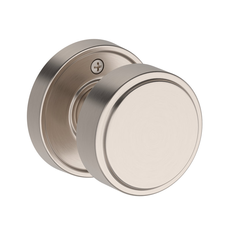 Vashon Passage Knob with Recessed Round Rose in Matte Black, Satin Nickel