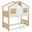 Twin-Over-Twin House-Themed Bunk Bed With Roof, Window, Door, Safety Guardrails-750213071