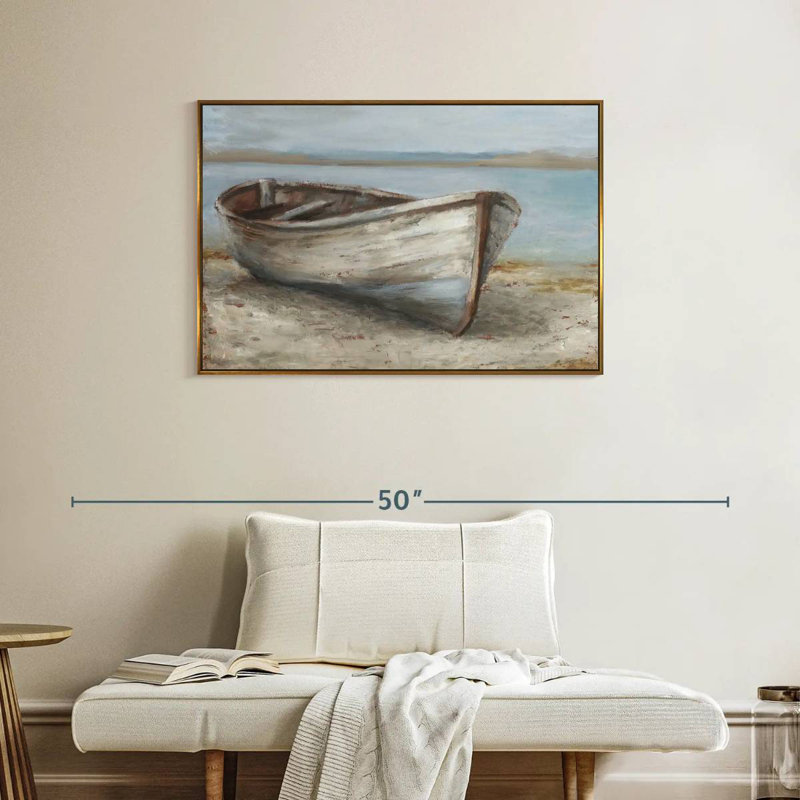 Bateau blanchi à la chaux I, Cadre flottant doré, 37 po x 25 po