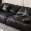 Canapé modulaire 86,61 po en cuir véritable noir