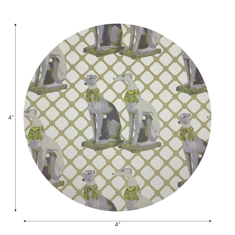 Sous-verres ronds en cuir Regal, Doré