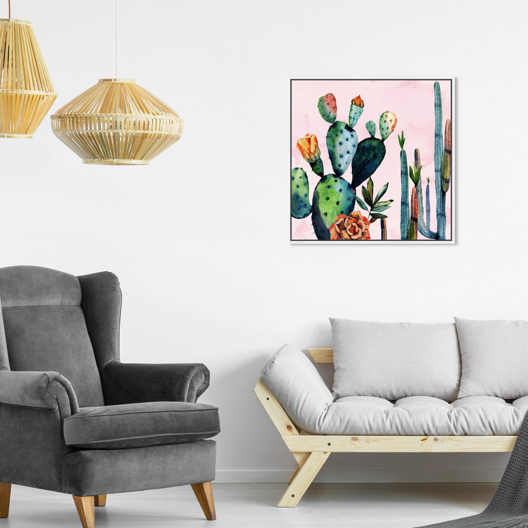 " Floral And Botanical Watercolor Succulents, Cabin / Lodge Green " by Oliver Gal Ivy Bronx 