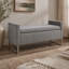 Banc rembourré avec repose-pieds, entrée 47 po et banc de bout avec base en métal pour le salon