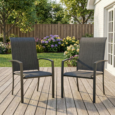 2 chaises de patio d'extérieur empilables en textilene