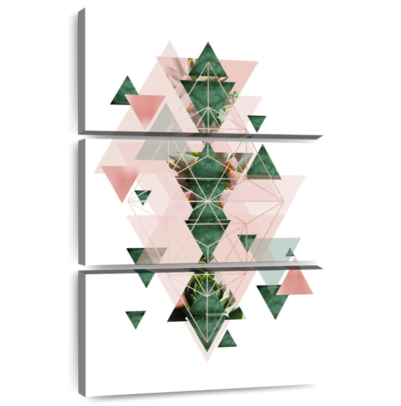 Avery Pink Green Geometric VI, 32" H x 20" W
