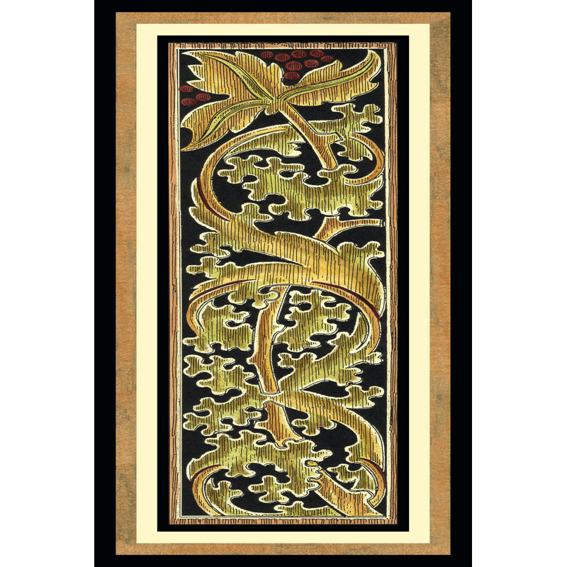 Sienna Woodcut Panel I - Wrapped Canvas Print, 46cm H x 30cm W x 3.8cm D