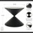 Liora Metal Hourglass Side Table, Modern Black Finish with Glass Top