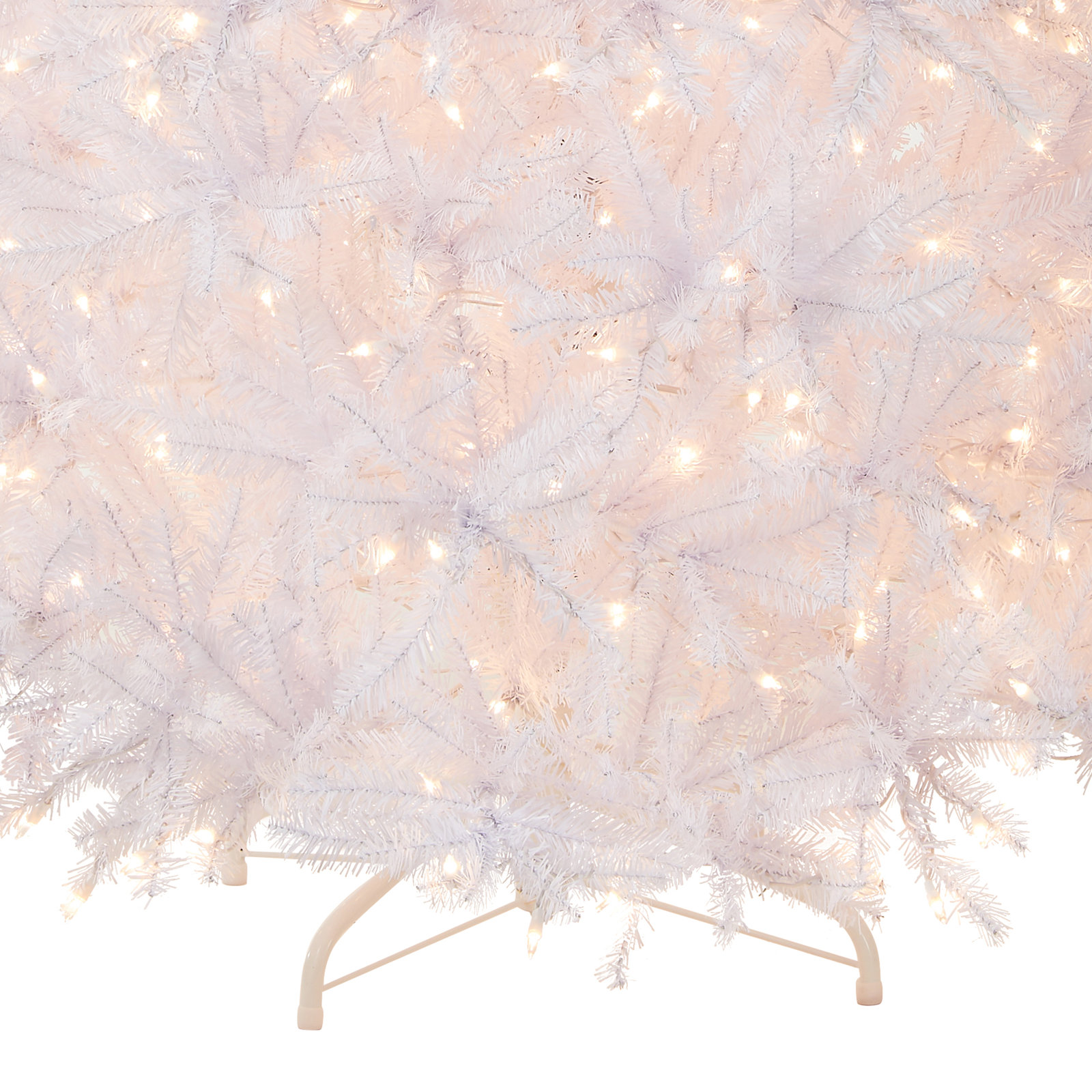 The Holiday Aisle® Dunhill Fir White Tree with Clear Lights, 9'