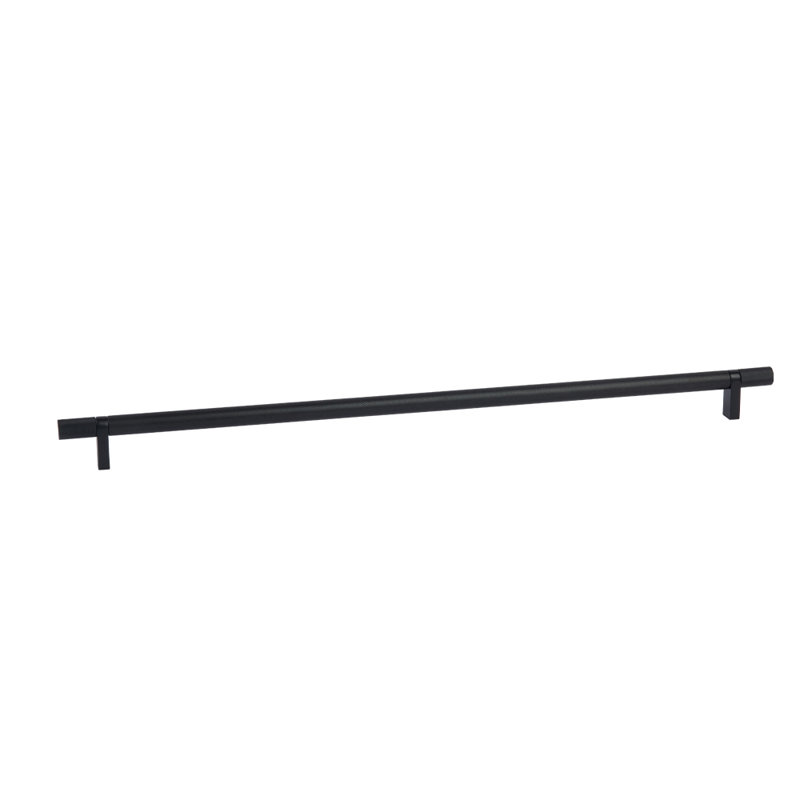 Poignée de meuble-bar Emtek Select 18 "C-C, tige de bar rectangulaire, barre moletée, Flat Black