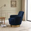 Fauteuil demi-tonneau pivotant en velours, fauteuil d'appoint pivotant-1320979924