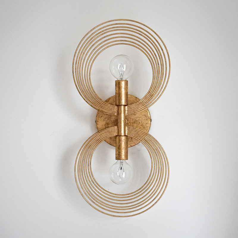 Plafonnier encastré à 2 lumières à intensité variable Gagarin, Or renaissance