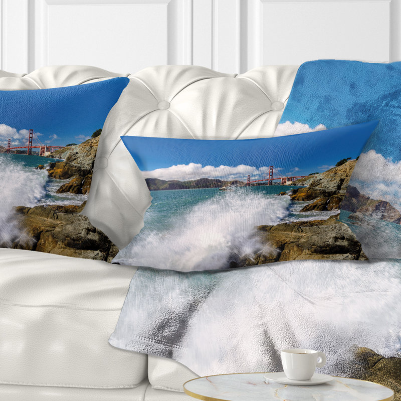 Coussin Gate Gate à San Francisco Seashore, 12 po x 20 po, Coussin lombaire