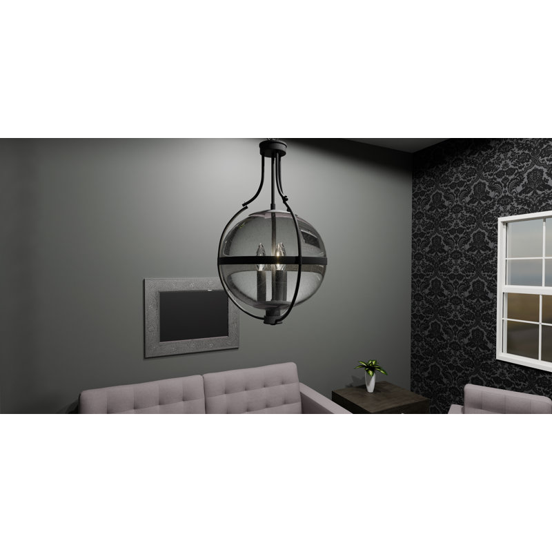 Abrakata 3-Light Pendant Light, Matte Black