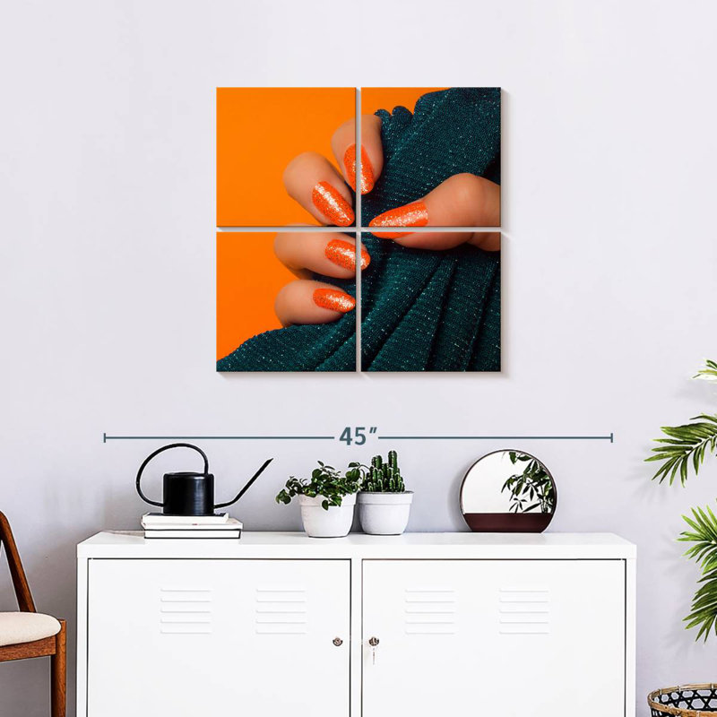 Shuttleworth Glittered Orange Nails, 26" H x 26" W