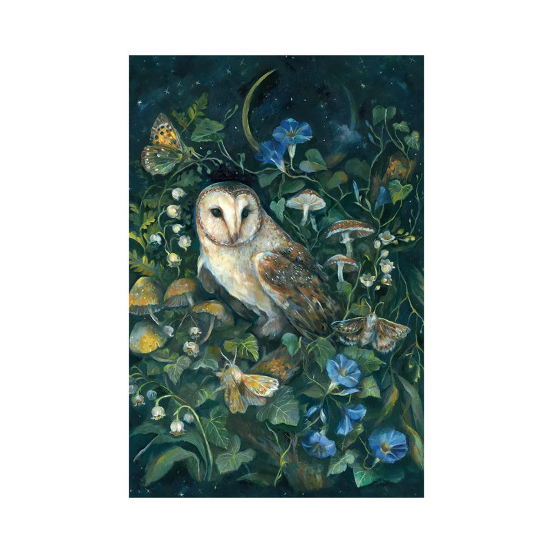 Barn Owl - reproduction d'art murale - toile encadrée, Toile tendue, Ne s’applique pas, H 18 po x l 12 po