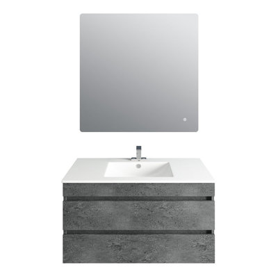 Foresthill 36" Wall-Mounted Single Bathroom Vanity Set with Mirror