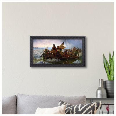 Washington Crossing The Delaware 1851 by Emanuel Leutze The World Classic Art Reproductions,Giclee Prints Framed WallArt for Home Decor,Black Art