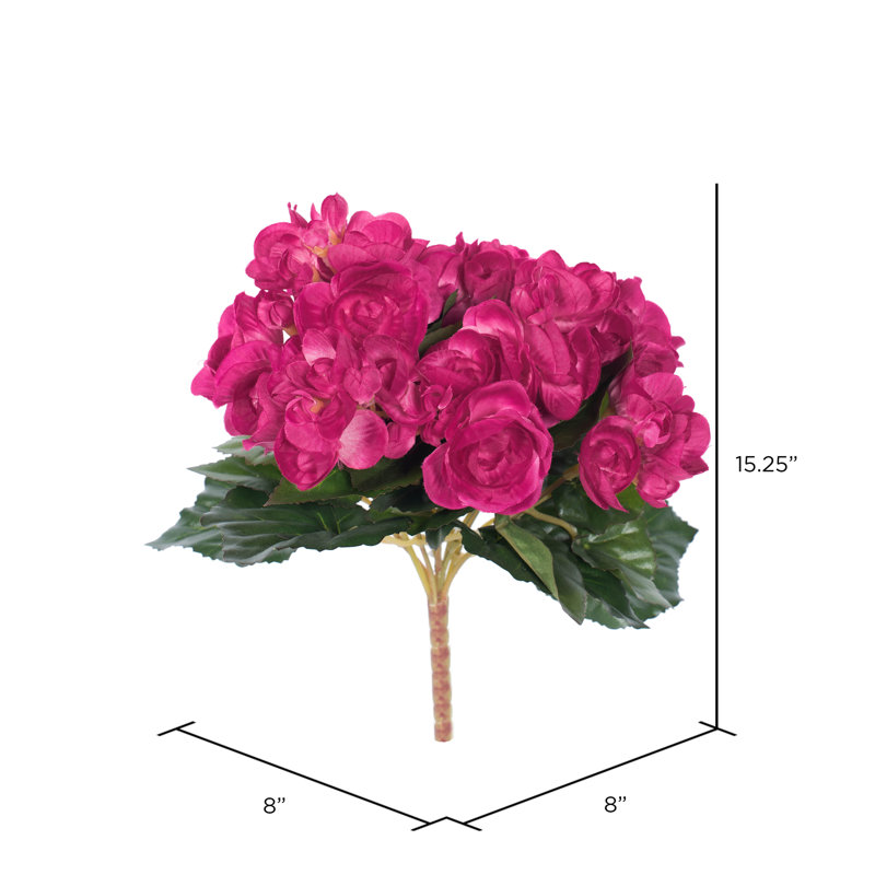 Chic Elegance 19" Hot Pink Begonia Artificial Arrangement