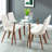 Burks Glass Top Metal Base Dining Table
