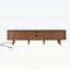 Console média Mid-Century avec porte tambour coulissante-1815191341