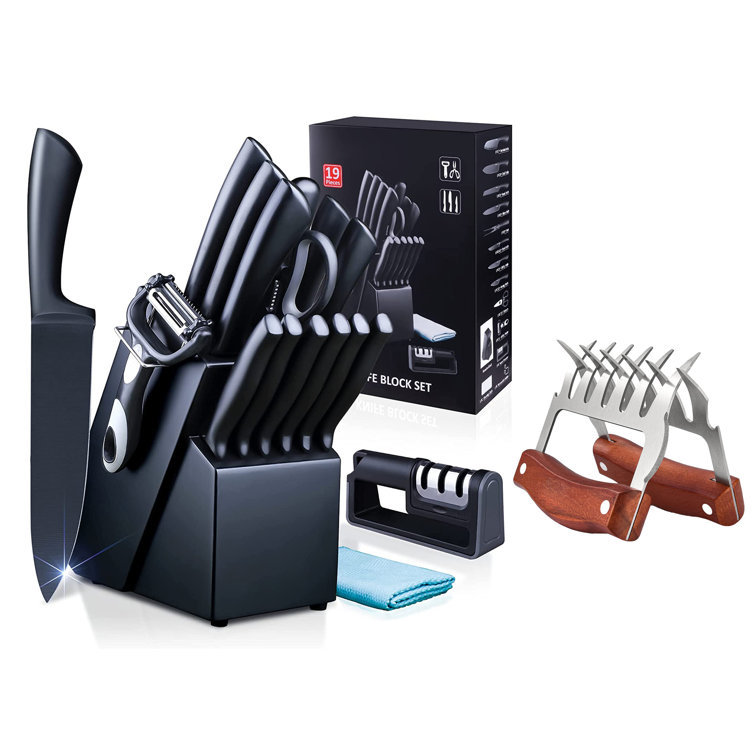  19 Pieces Kitchen Utensils and Knife Set with Block