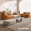 Coussin modulaire orange et blanc 100% polyester-109325749-109325750