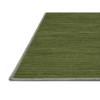 Tapis vert uni lavable à la machine