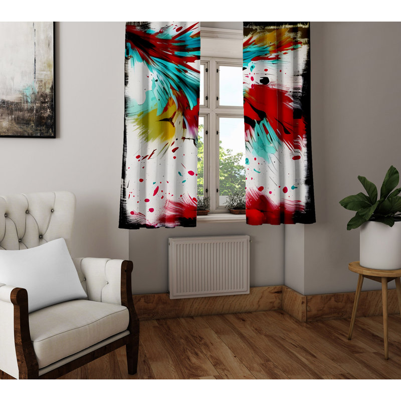 Paire de rideaux semi-transparents en polyester Bertille, L 40 po x L 82 po