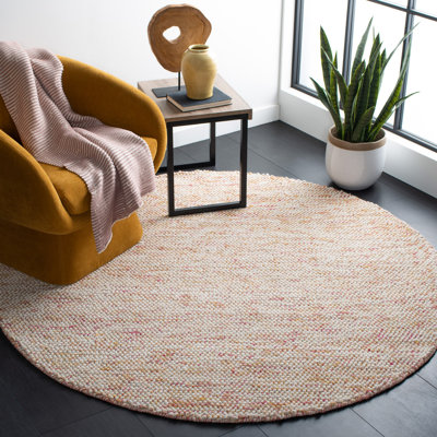Tapis géométrique tissé à la main rouge / ivoire Almus
