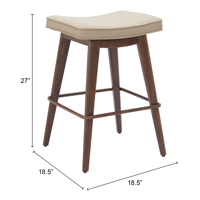 Ensemble de 2 tabourets de bar Kawayne Divat, Tabouret de comptoir (siège d'une hauteur de 27 p, Beige