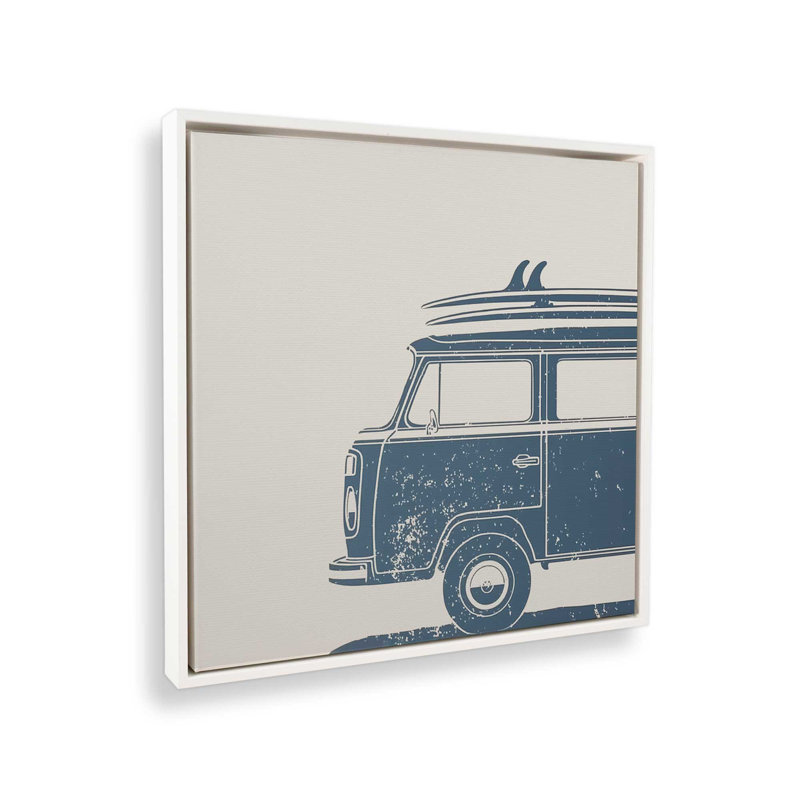 Surfside cruiser, Blanc opaque, Impression dans un cadre flottant sans passe-parto, H 16,75 po x l 16,75 po