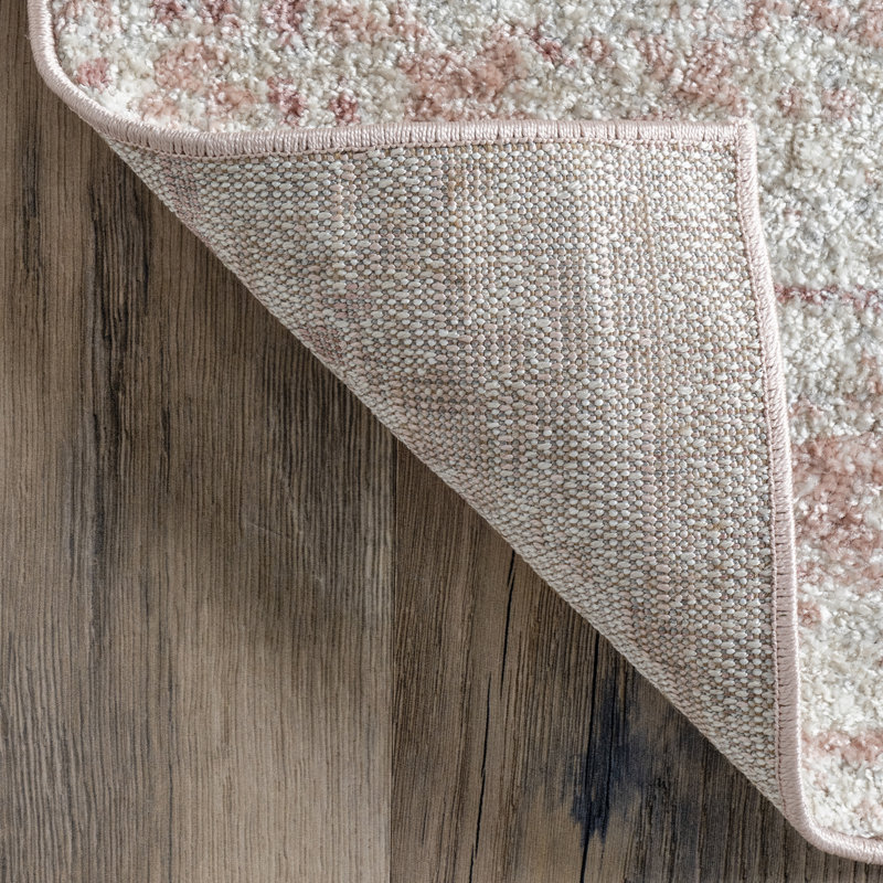Tapis marocain de performance tissé à la machine Lincolnwood, Rose, Rectangle de 5 pi x 8 pi