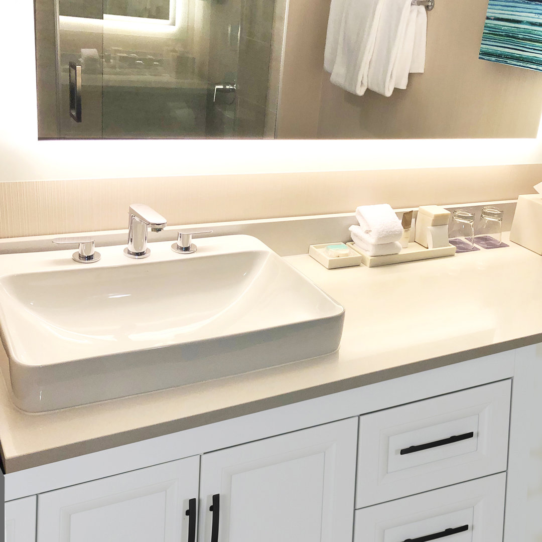 Nantucket Sinks 17.25'' Porcelain Enamel Glaze Vitreous China Rectangular Bathroom Sink with Overflow Nantucket Sinks